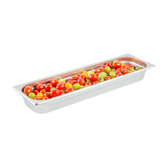 Kitchen Tek Stainless Steel 1/2 Size Long Steam Table Pan - 2 1/2 Inch Deep, Anti Jam, 24 Gauge - 24 count box