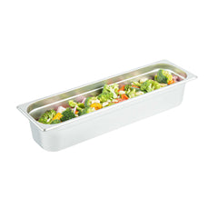 Kitchen Tek Stainless Steel 1/2 Size Long Steam Table Pan - 4 Inch Deep, Anti Jam, 24 Gauge - 24 count box