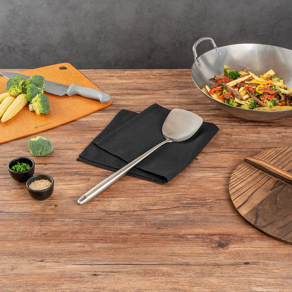 Set Di Utensili Per Wok: Set Spatola E Mestolo Per Wok In Acciaio Inox Da 43 Cm Set Di Utensili Per Wok: Set Spatola E Mestolo Per Wok In Acciaio Inox Da 43 Cm