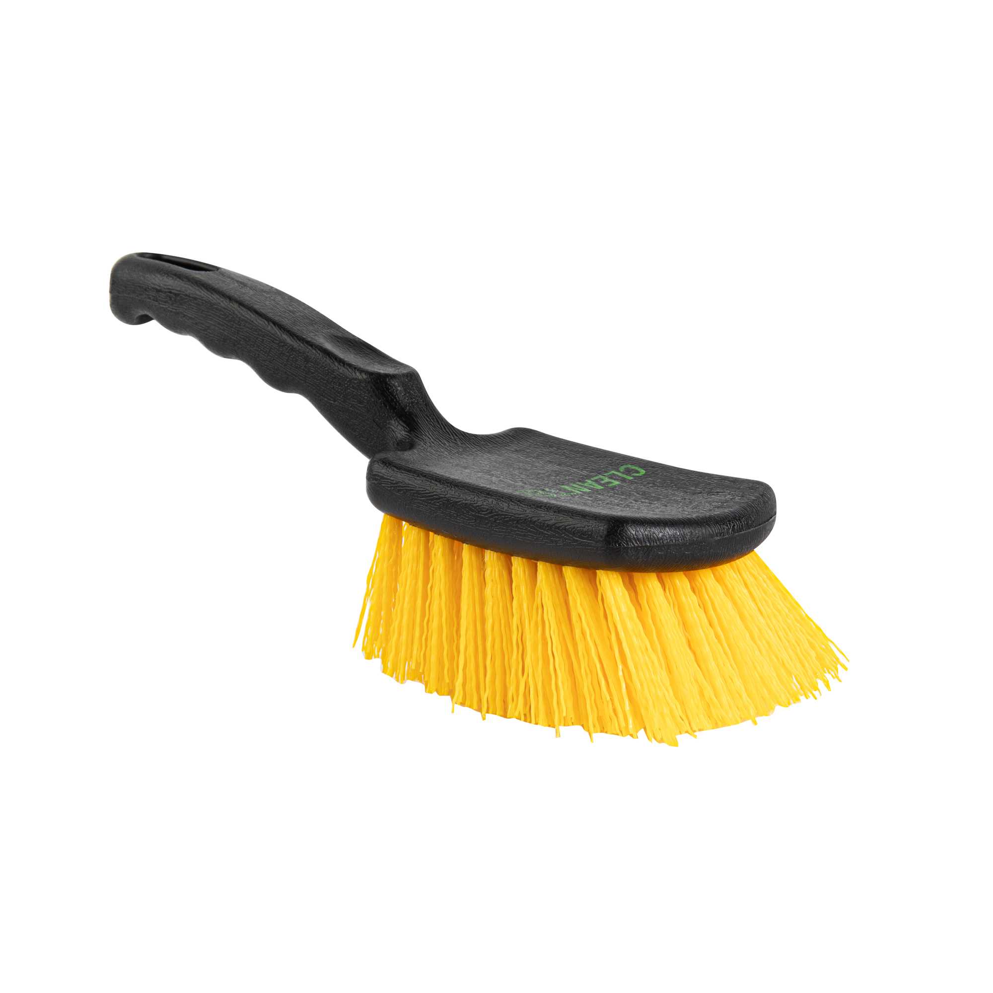 Clean Tek Professional 10 1/4" Black Plastic Utility Scrub Brush - with Yellow Bristles - 60 count box