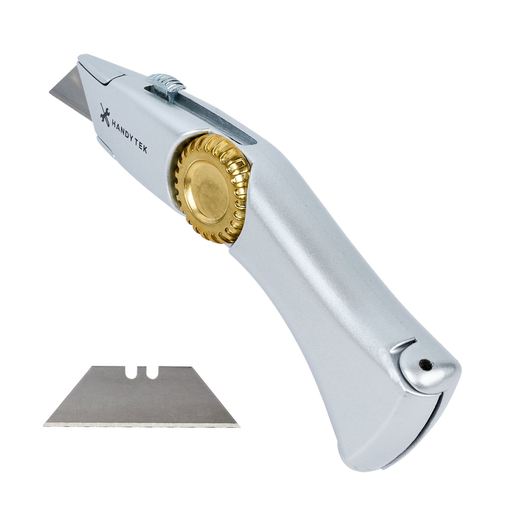 Handy Tek Silver Utility Knife - with Blade Lock Wheel, Quick Change, Heavy Duty - 7" - 1 count box