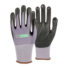 Life Protector Gray Nylon / Spandex Large Work Gloves - with Ultra-Thin Foam Nitrile Palm Coating and Dots - Pair - 1 count box
