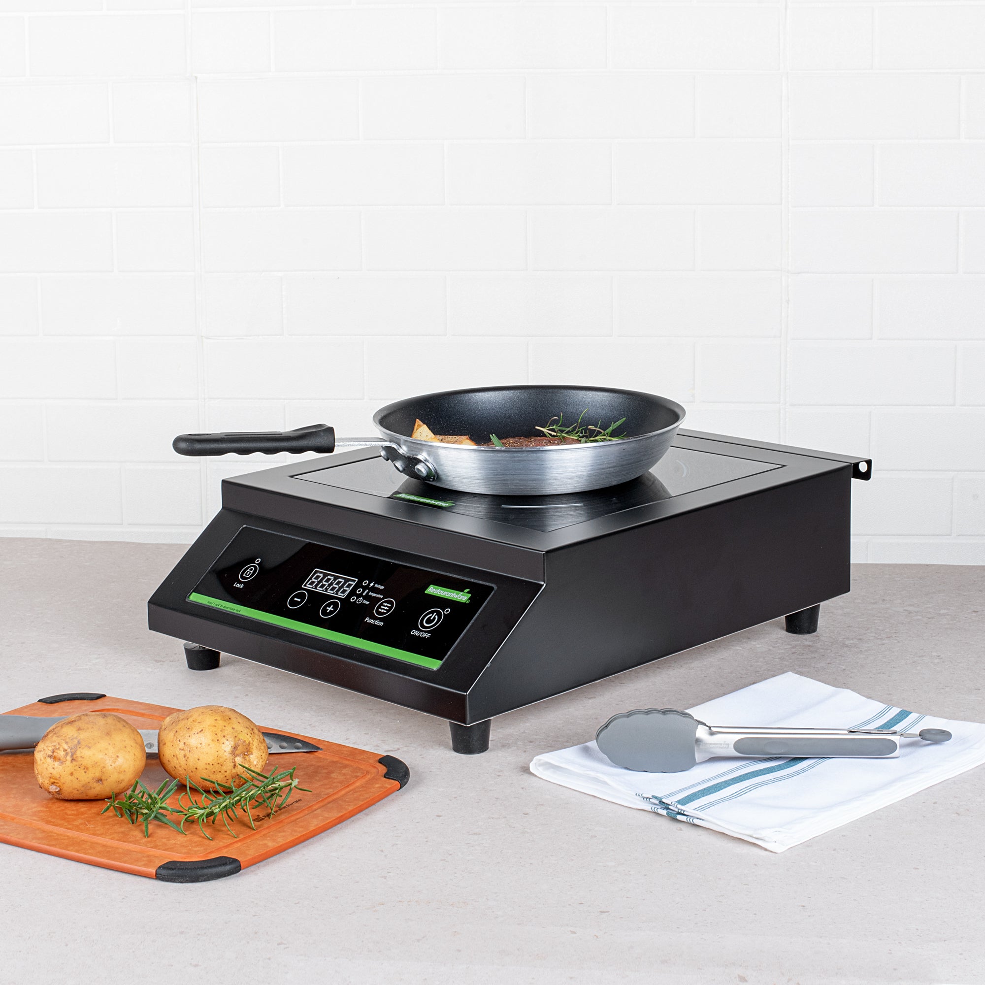Kitchen Tek Black Steel HeavyDuty Induction Cooktop 240V, 3500 Watts