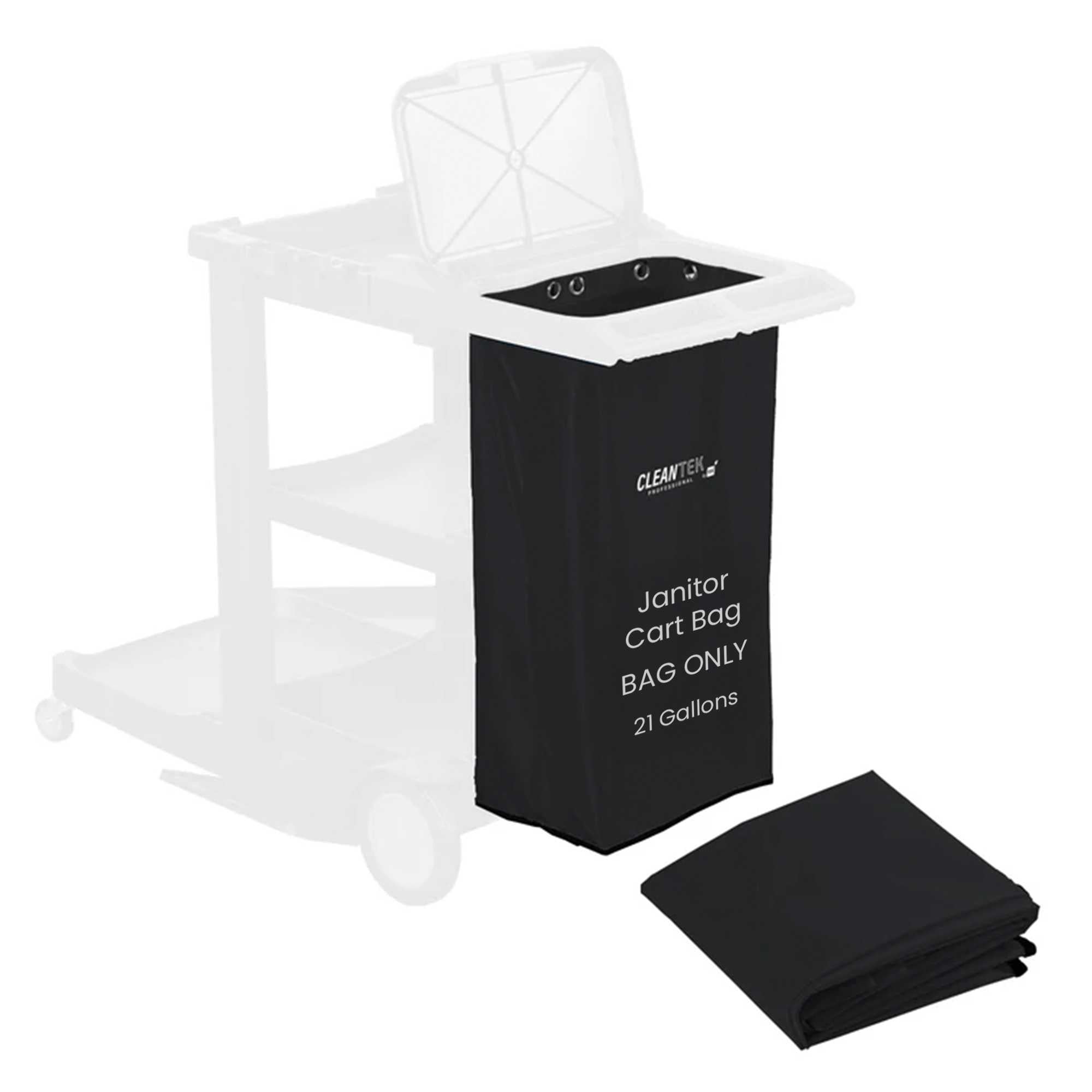 Clean Tek Professional Black Plastic Bag - for Heavy Duty 3-Shelf Janitor Cart - 50 count box