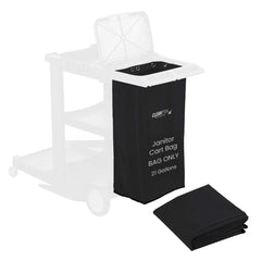 Clean Tek Professional Black Plastic Bag - for Heavy Duty 3-Shelf Janitor Cart - 50 count box
