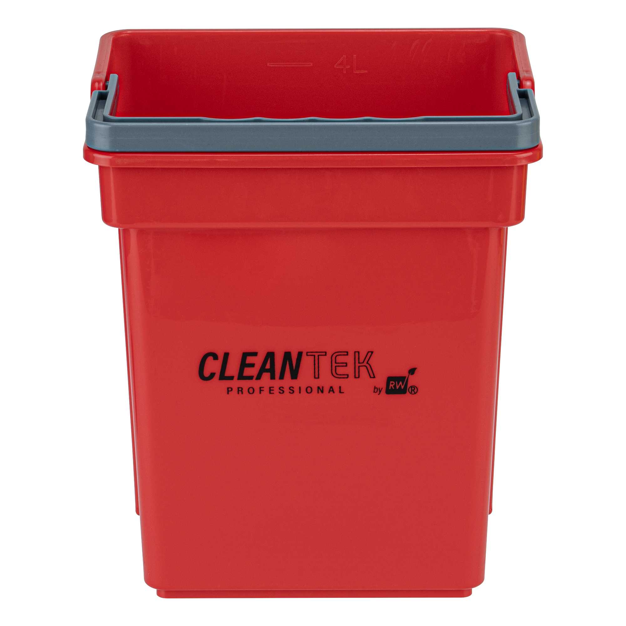 Clean Tek Professional 4 Qt Red Cleaning Bucket - 7" x 6 1/4" x 8 1/2" - 20 count box