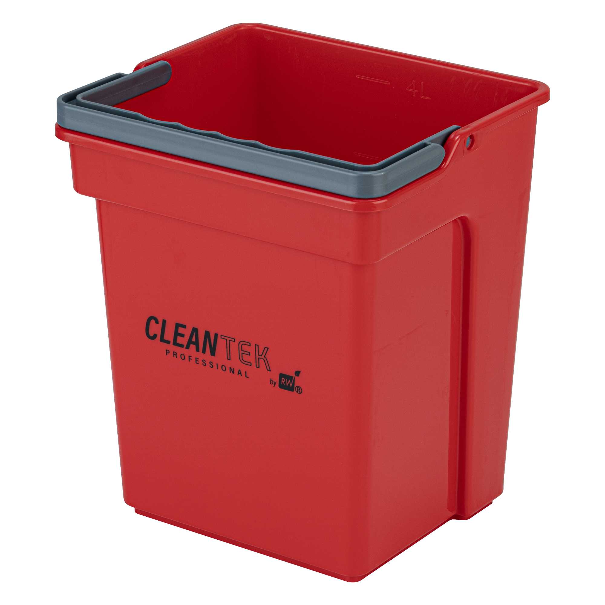 Clean Tek Professional 4 Qt Red Cleaning Bucket - 7" x 6 1/4" x 8 1/2" - 20 count box