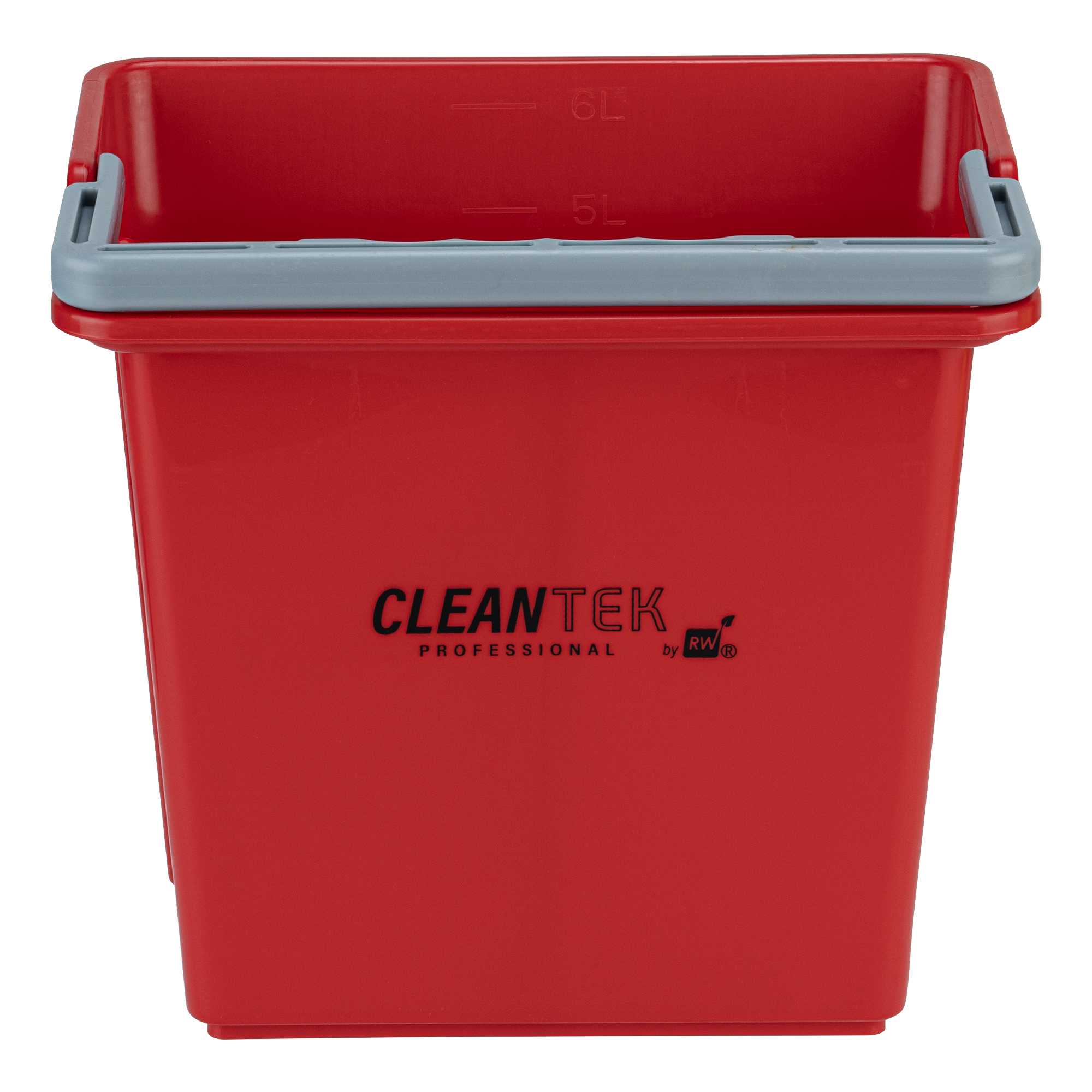 Clean Tek Professional 6 Qt Red Cleaning Bucket - 9 1/4" x 7" x 8 3/4" - 20 count box