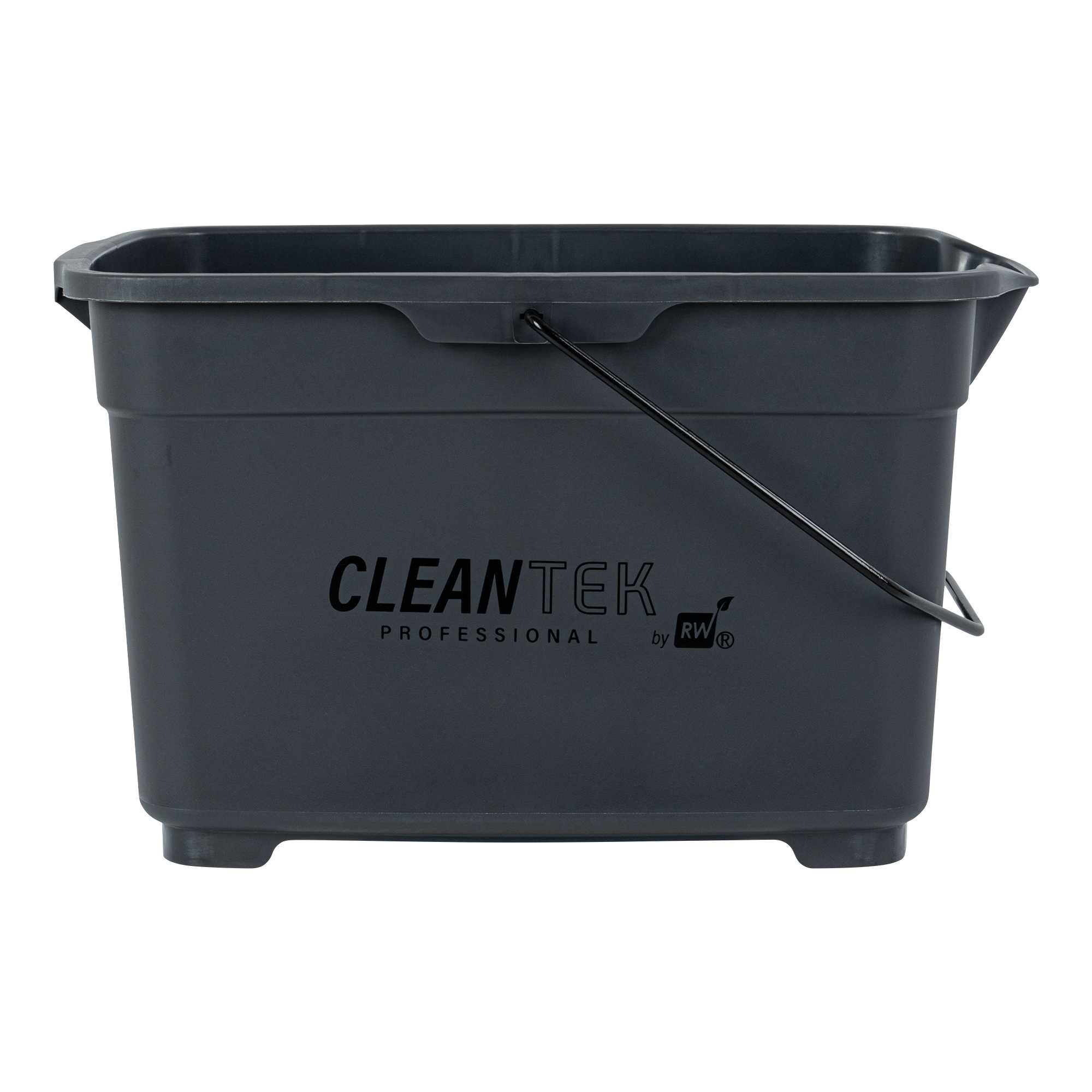 Clean Tek Professional 19 Qt Gray Divided Bucket / Caddy - 18" x 13" x 11" - 5 count box