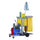 Clean Tek Professional Gray 3-Shelf Janitor Cart - 18 gal Bag, Lid, 2 Buckets, 1 Wringer, 1 Locking Cabinet - 44" x 28" x 39" - 1 count box