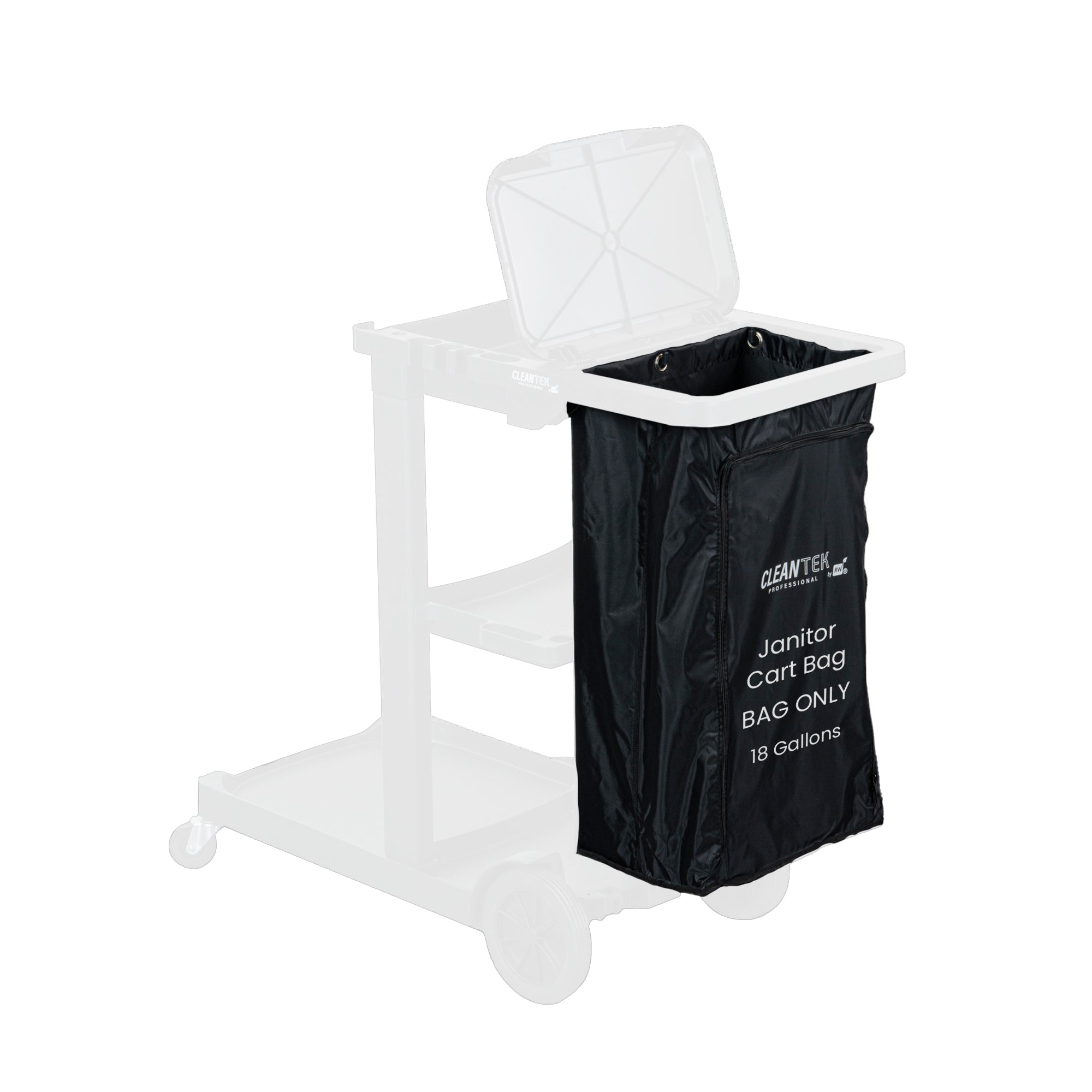 Janitro Box Clean Tek Professional 18 gal Black Plastic Bag - for 3-Shelf Janitor ...