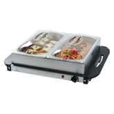 Kitchen Tek Stainless Steel Buffet Server and Food Warmer - 120V, with (2) 2.5 Qt Buffet Pans - 1 count box