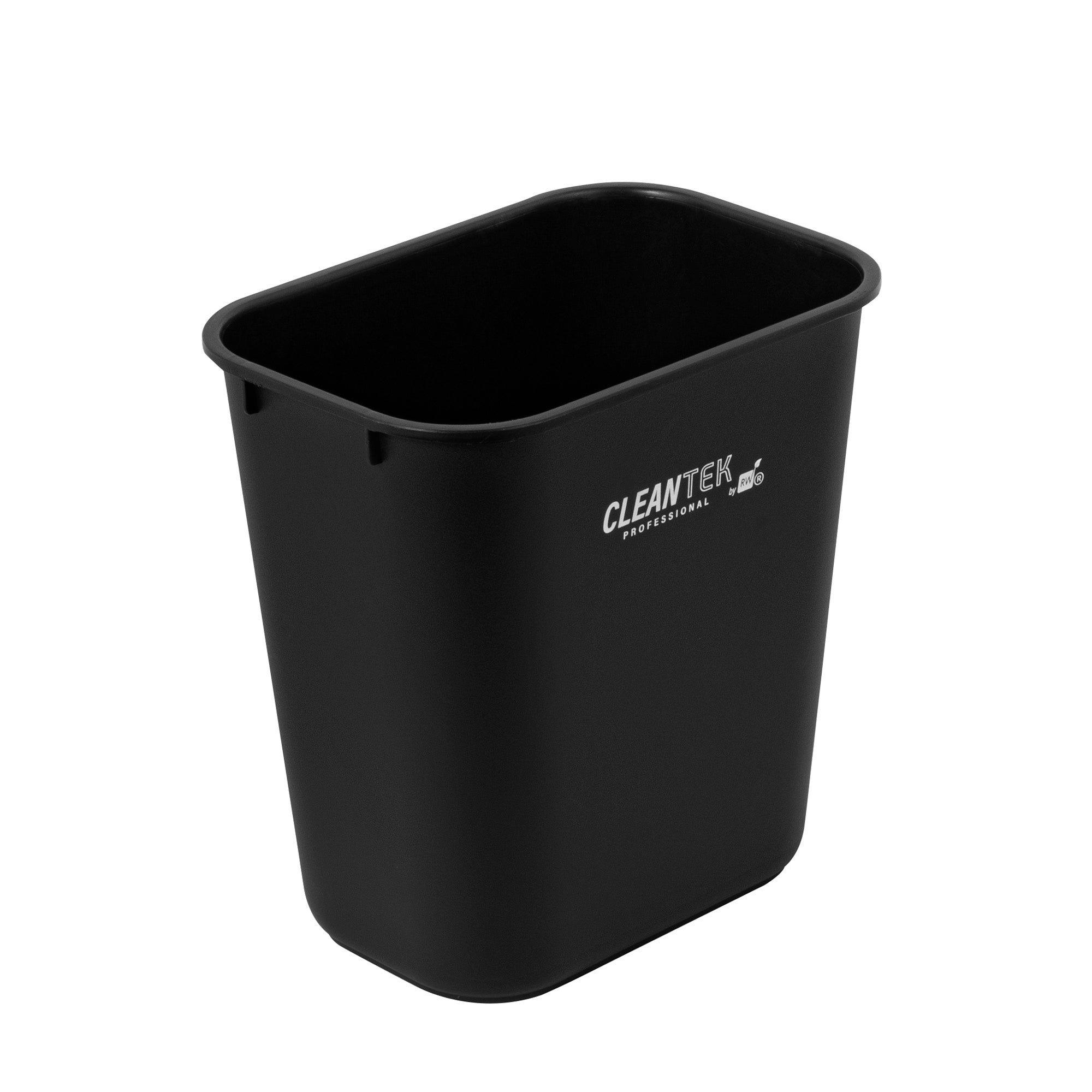 Clean Tek Professional 13 qt / 3 gal Rectangle Black Wastebasket ...