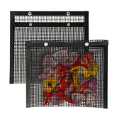 Met Lux Rectangle Black PTFE Mesh Grill Bag - Non-Stick - 8 3/4" x 10 1/2" - 2 count box