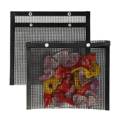 Met Lux Rectangle Black PTFE Mesh Grill Bag - Non-Stick - 8 3/4