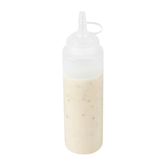 Sauce Tek 8 oz Clear Plastic Squeeze Bottle - with Cap, Wide Mouth - 2