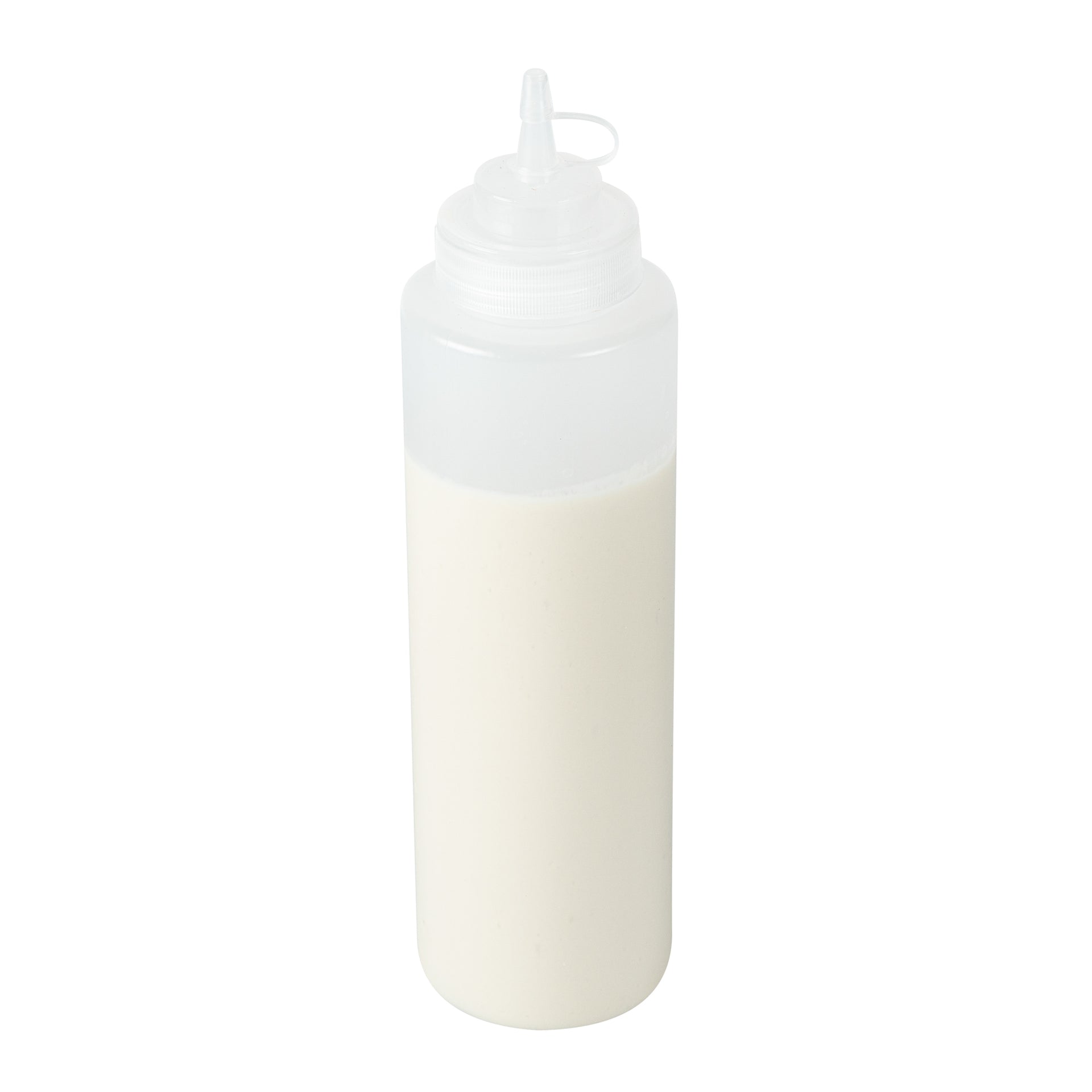 Sauce Tek 24 oz Clear Plastic Squeeze Bottle - with Cap, Wide Mouth - 2 1/2" x 2 1/2" x 10 1/4" - 1 count box