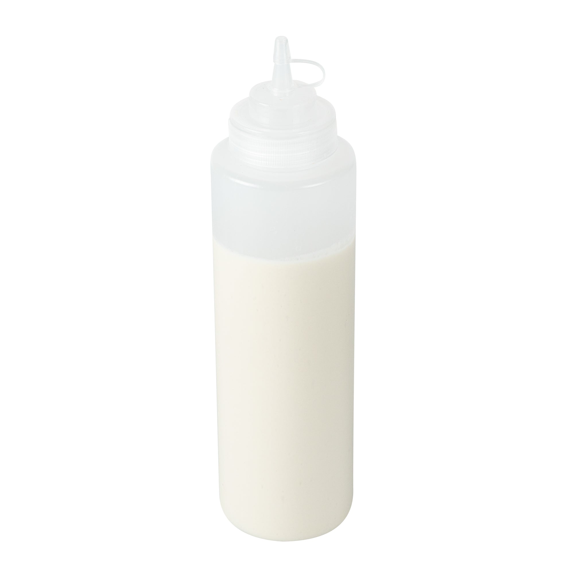Sauce Tek 24 oz Clear Plastic Squeeze Bottle - with Cap, Wide Mouth - 2 1/2" x 2 1/2" x 10 1/4" - 1 count box