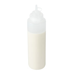 Sauce Tek 24 oz Clear Plastic Squeeze Bottle - with Cap, Wide Mouth - 2 1/2