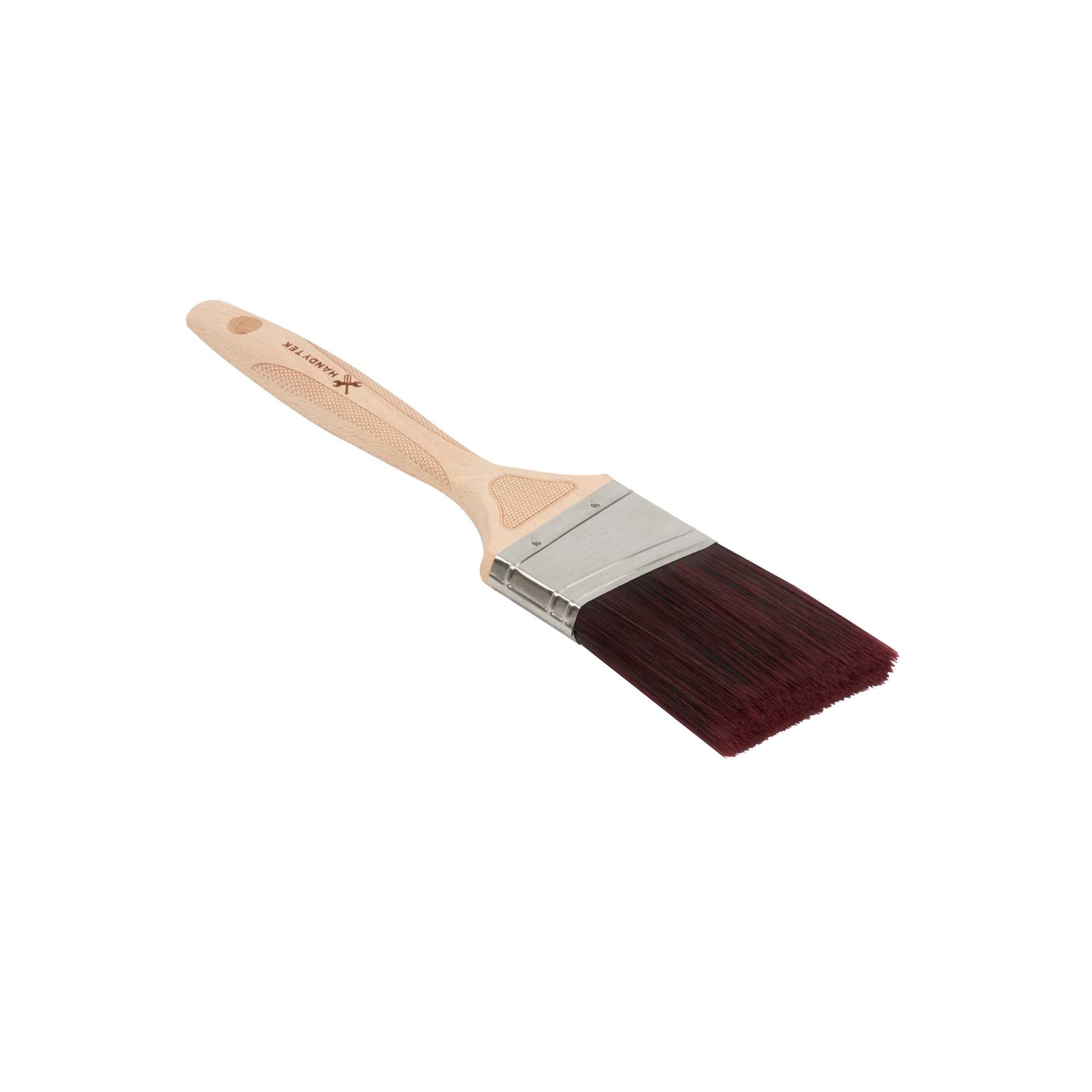 Handy Tek Polyester Paint Brush - Angled, Soft Tip, Textured Handle - 2 1/2" - 1 count box