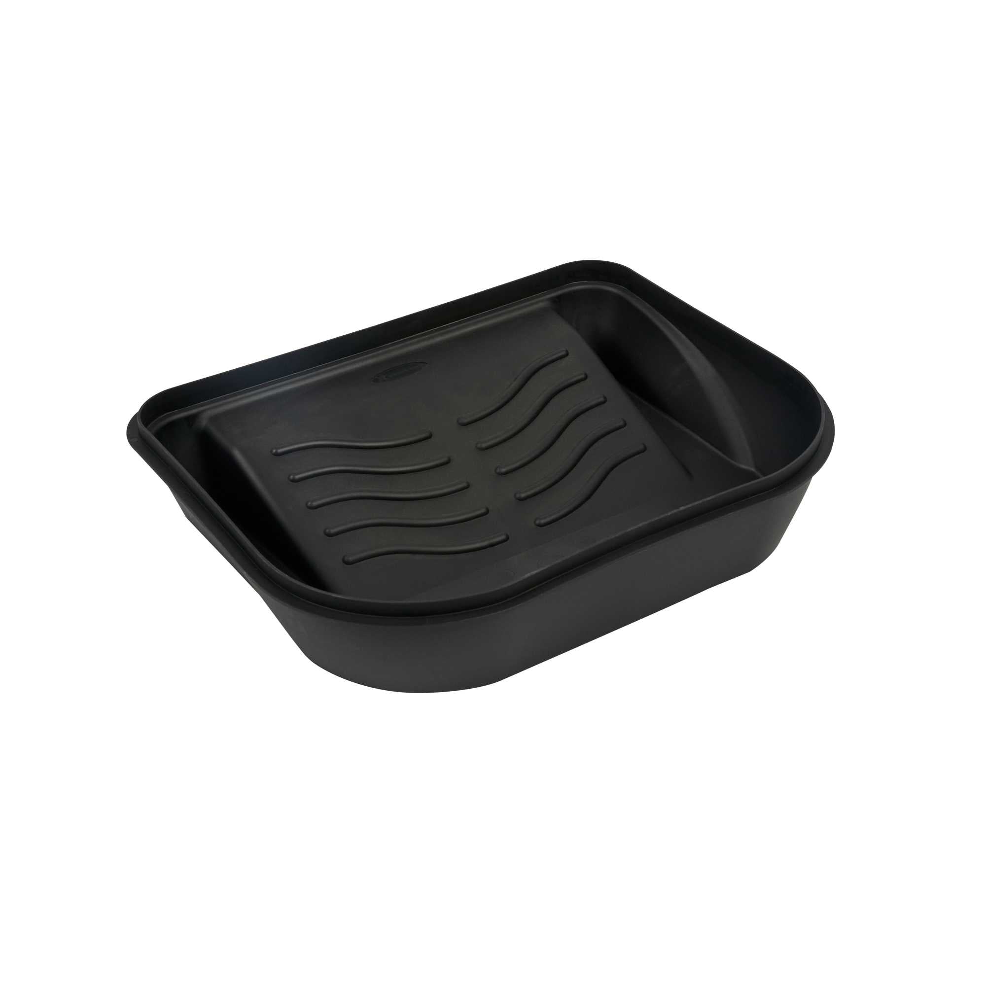 Handy Tek 5 qt Black Plastic Paint Tray / Pail Lid - Fits 3.5 gal Paint Pail - 14 3/4" x 12" x 3" - 1 count box
