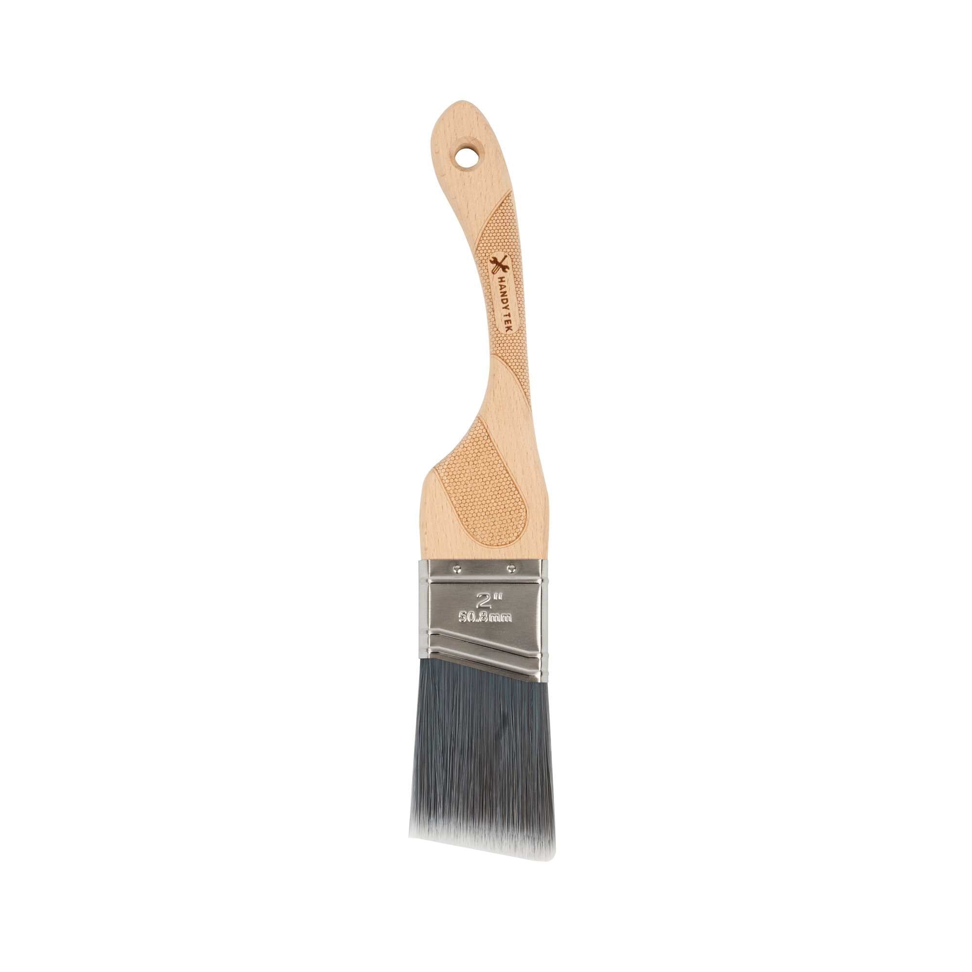 Handy Tek Nylon / Polyester Paint Brush - Angled, Soft Tip, Ergonomic Handle - 2" - 1 count box