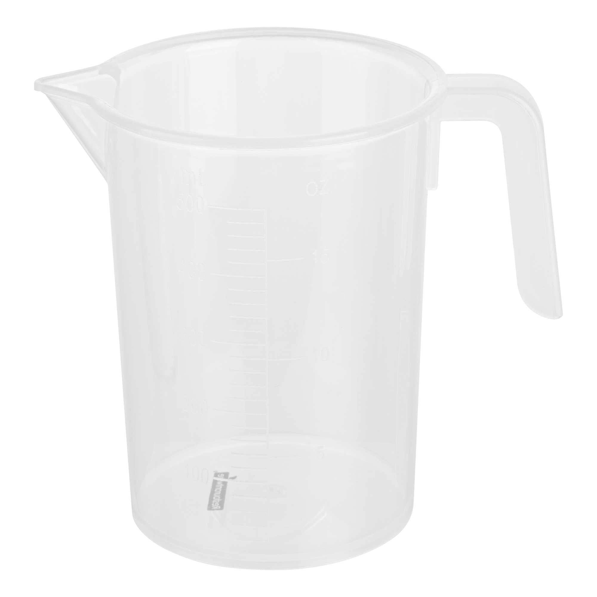 Chef 101 16 oz Clear Plastic Measuring Cup - 4 1/4" x 3 1/2" x 5" - 40 count box