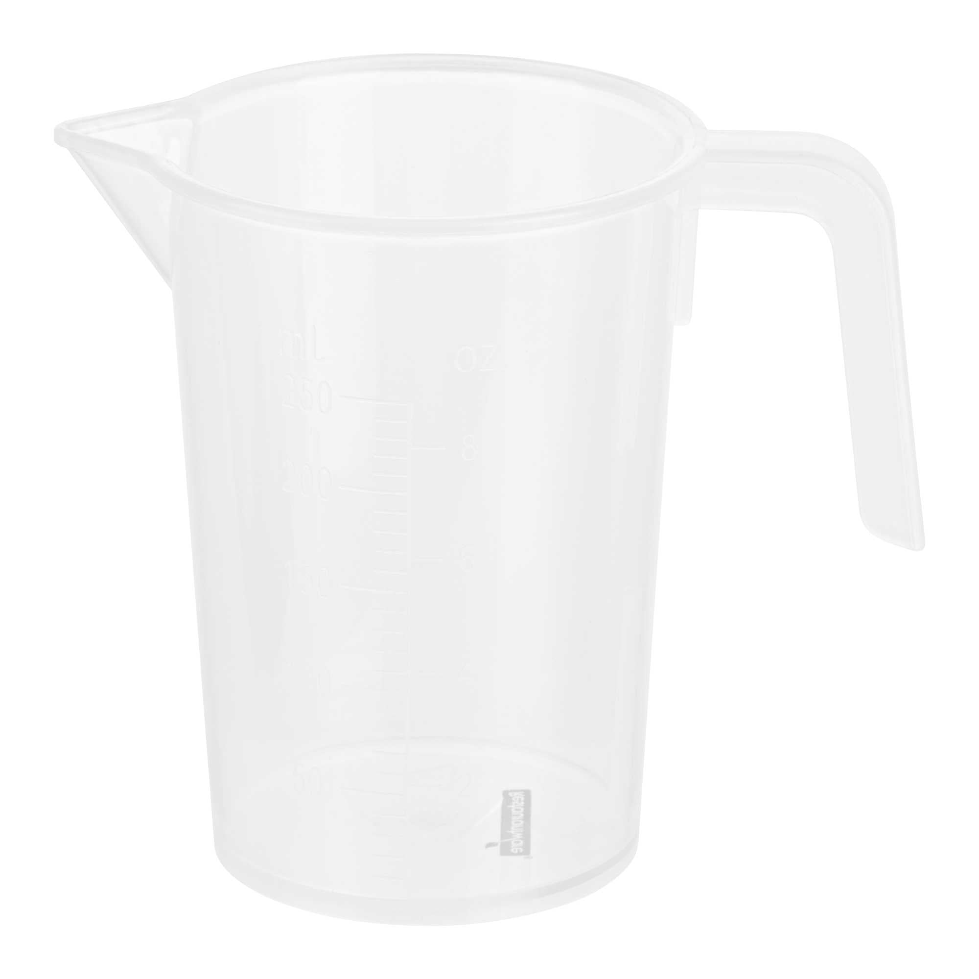Chef 101 1-cup Clear Plastic Measuring Cup - 3 3/4" x 2 1/2" x 4 1/4" - 40 count box