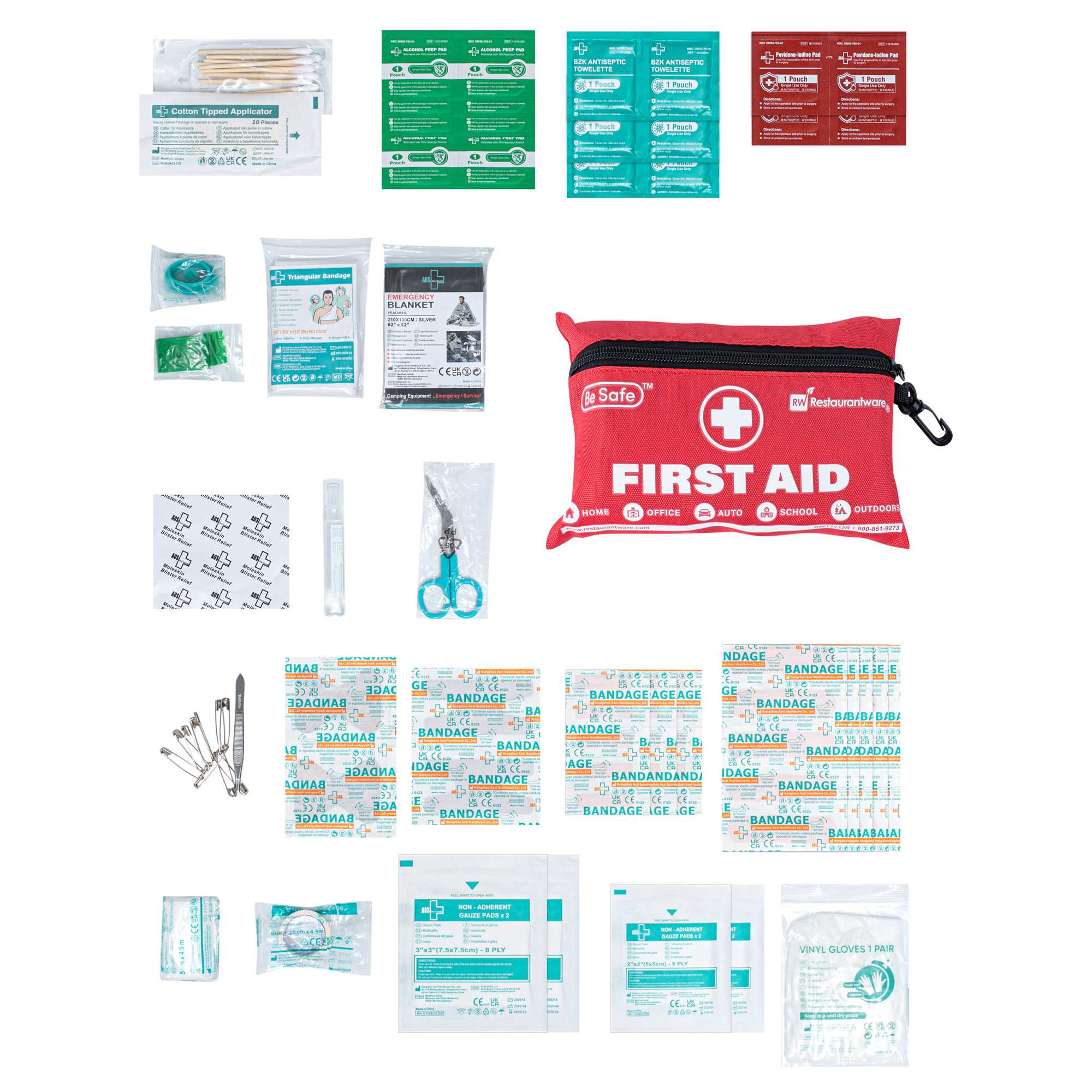 Be Safe 10-Person Class A Mini First Aid Kit - 110 Piece - 1 count box