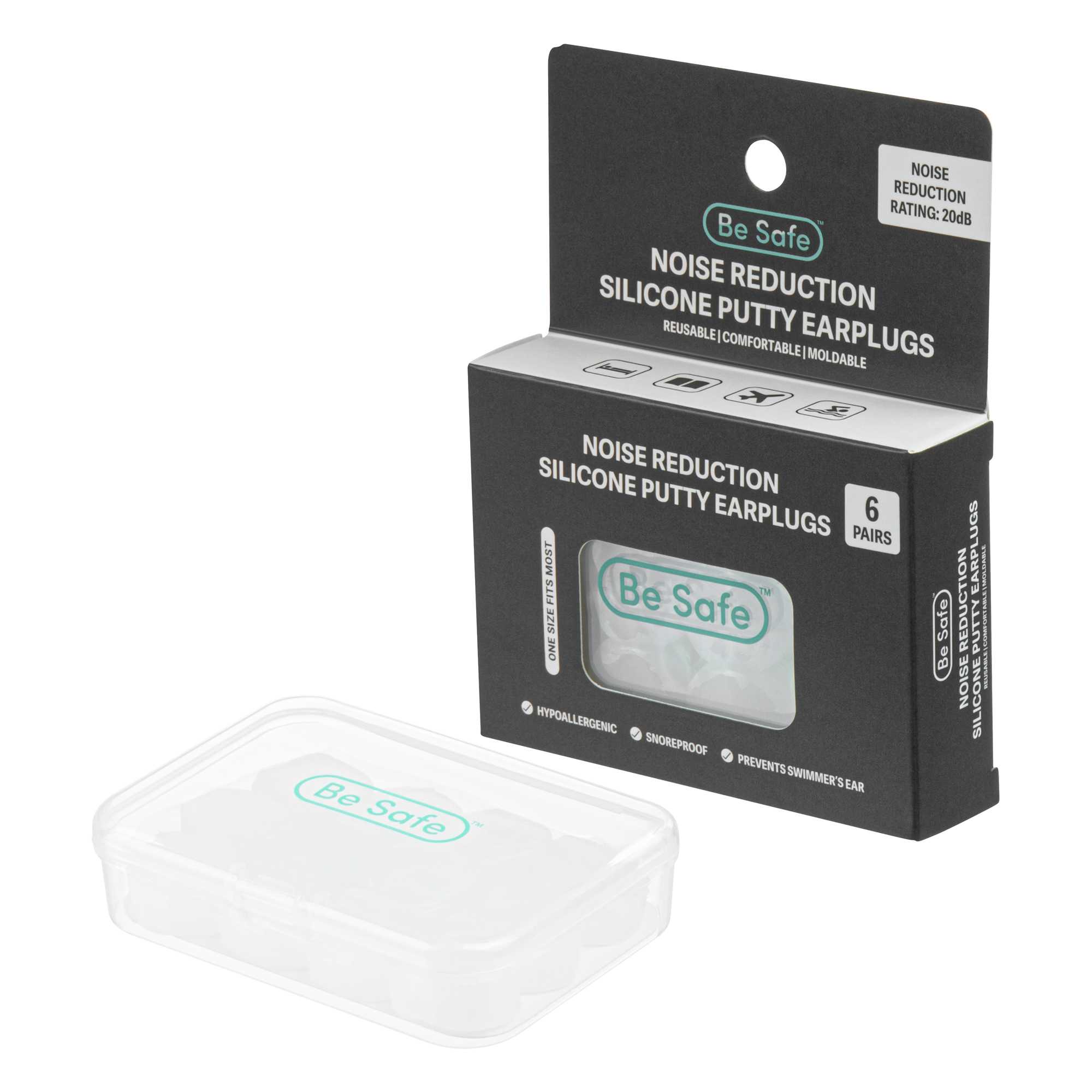 Be Safe Silicone Soft Moldable Putty Earplugs - 120 pairs