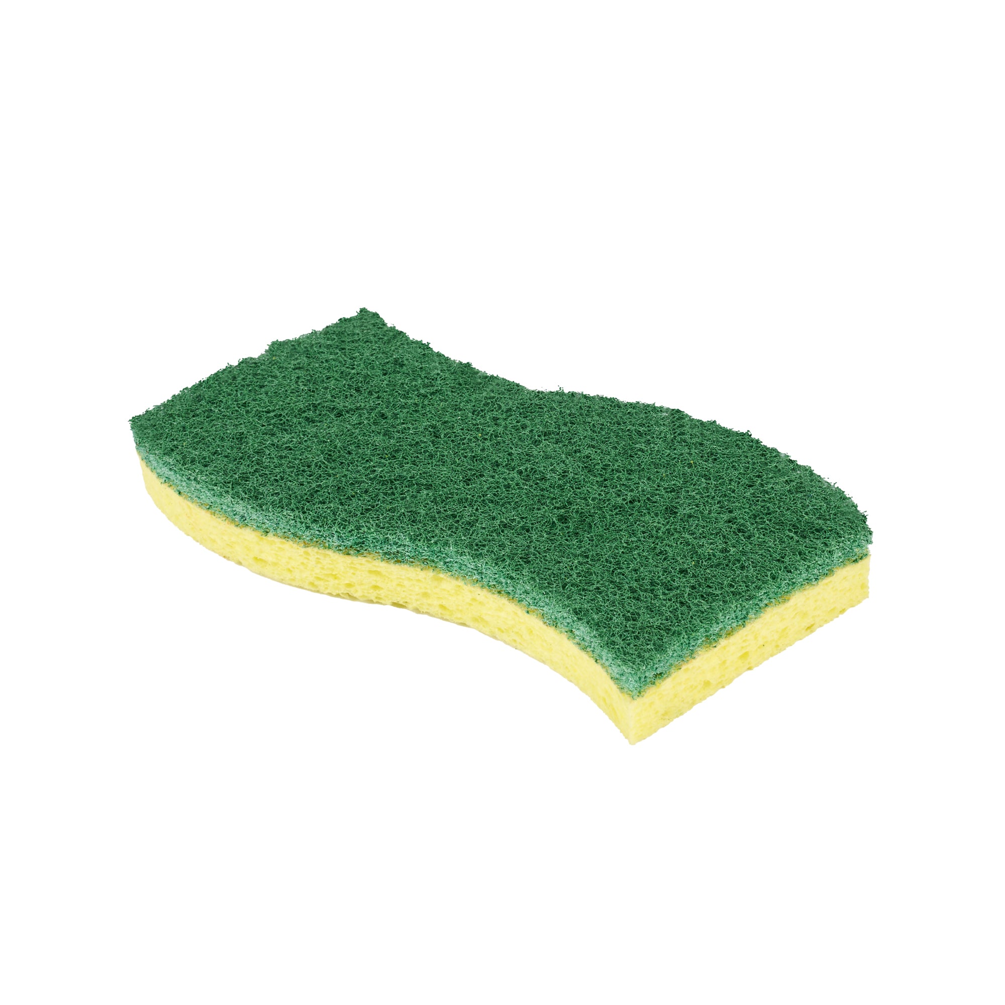 Clean Tek Professional Yellow Cellulose Sponge / Green Heavy-Duty Scouring Pad Combo - 6" x 3 1/2" x 3/4" - 60 count box