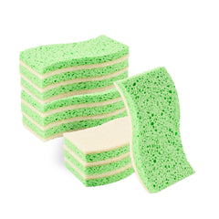 Clean Tek Professional Green Cellulose Sponge / White Light-Duty Scouring Pad Combo - 6
