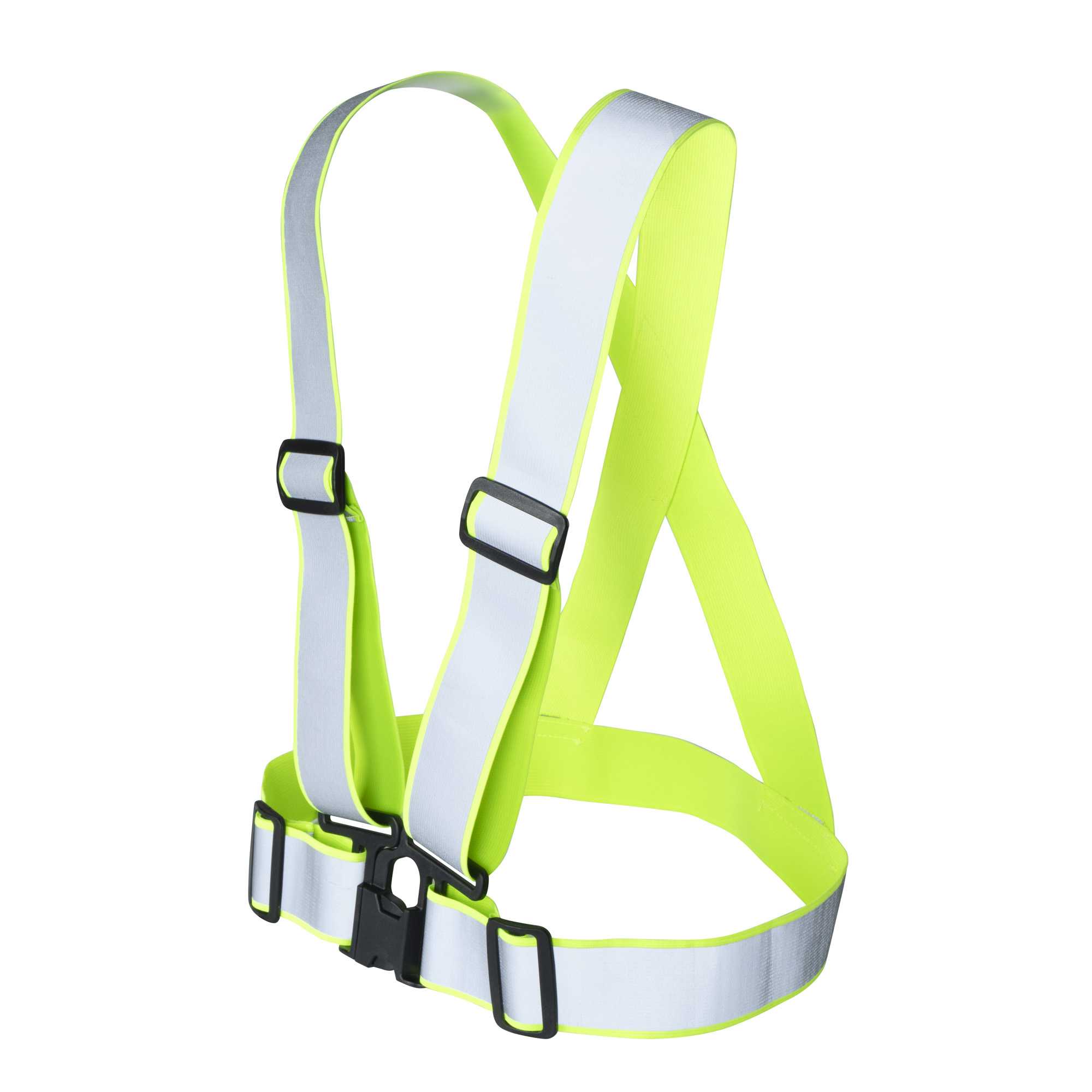 Be Safe Lime High Visibility Safety Suspenders - 1.57" Wide Reflective Tape, One Size Fits Most - 1 count box