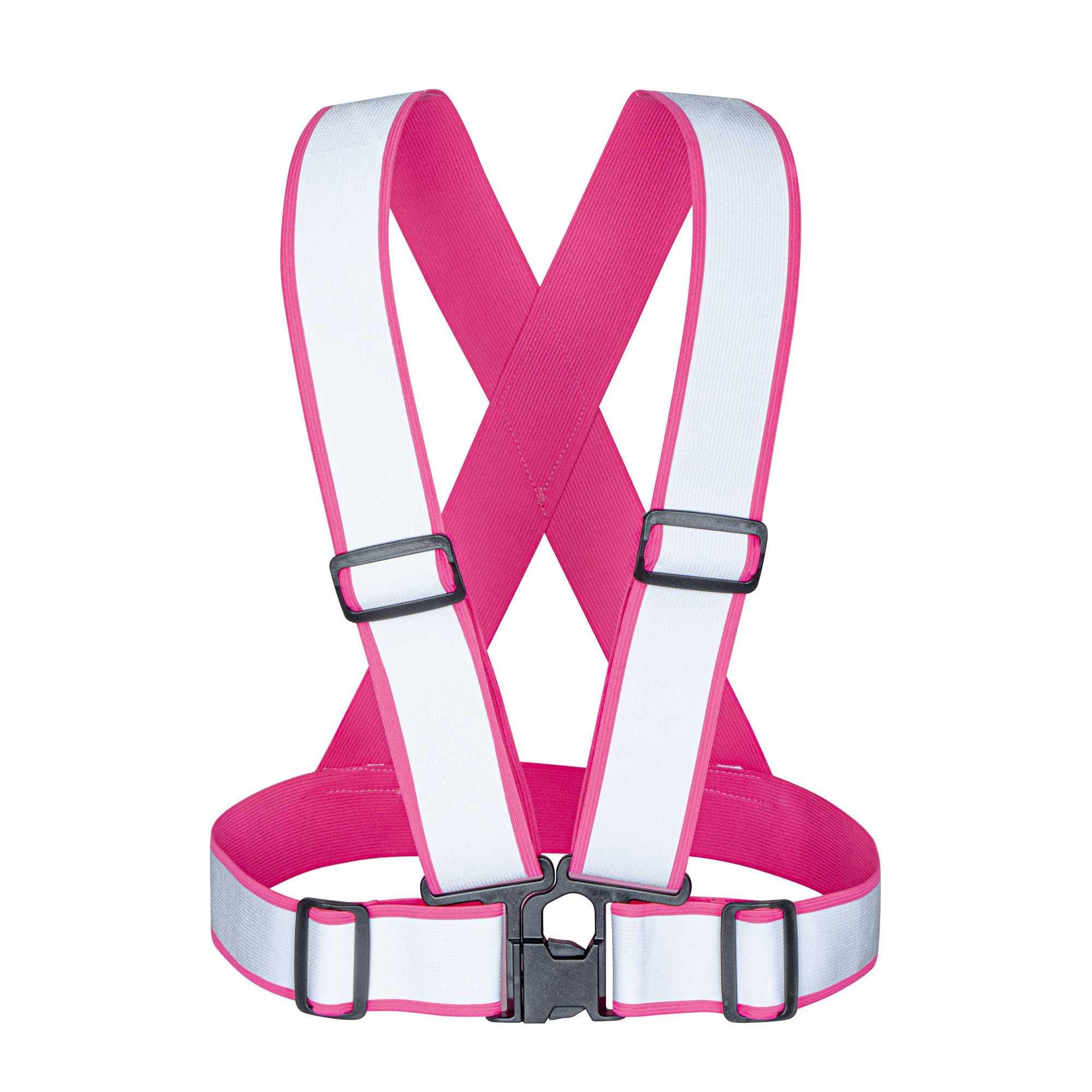 Be Safe Pink High Visibility Safety Suspenders - 1.57" Wide Reflective Tape, One Size Fits Most - 1 count box
