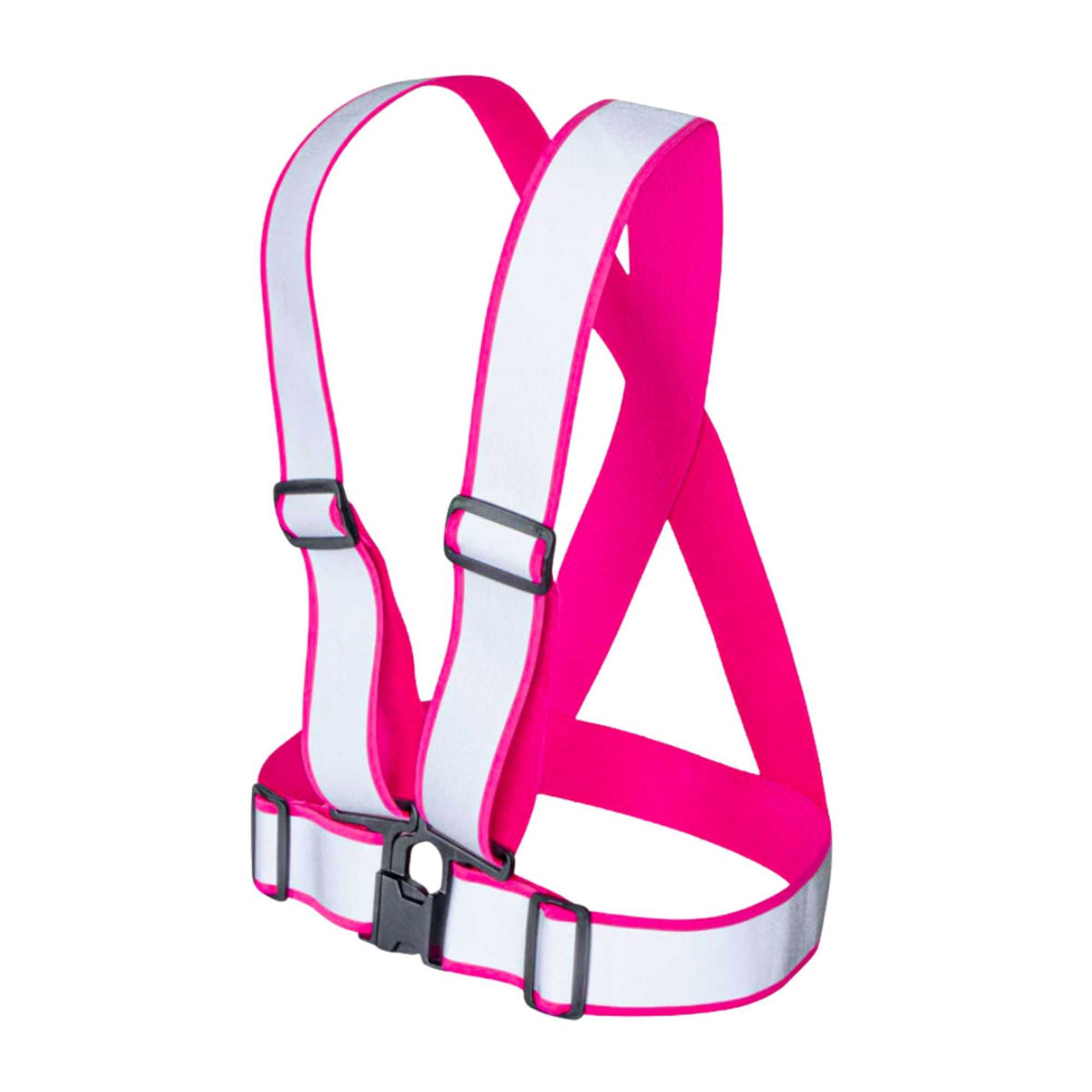 Be Safe Pink High Visibility Safety Suspenders - 1.57" Wide Reflective Tape, One Size Fits Most - 1 count box