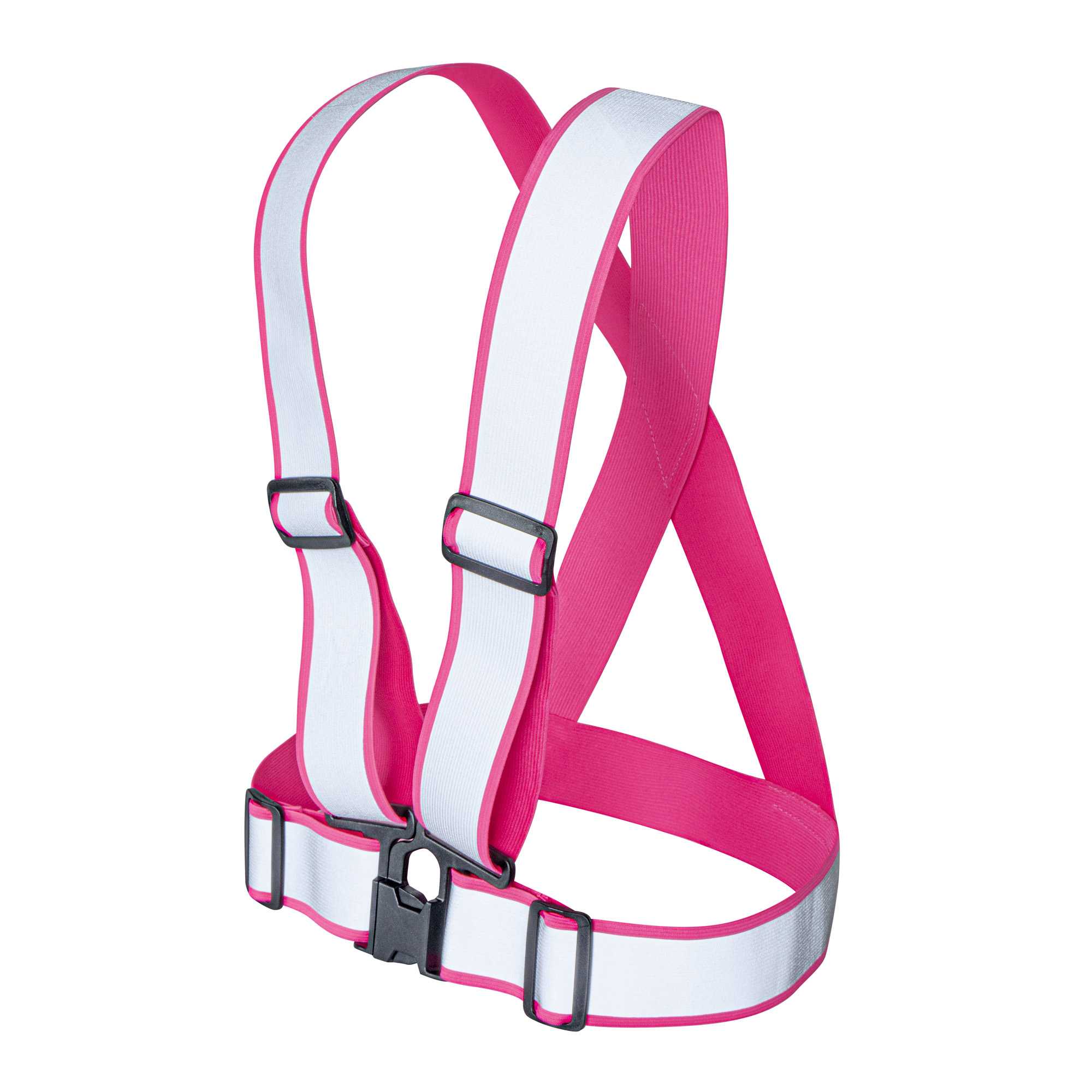 Be Safe Pink High Visibility Safety Suspenders - 1.57" Wide Reflective Tape, One Size Fits Most - 1 count box