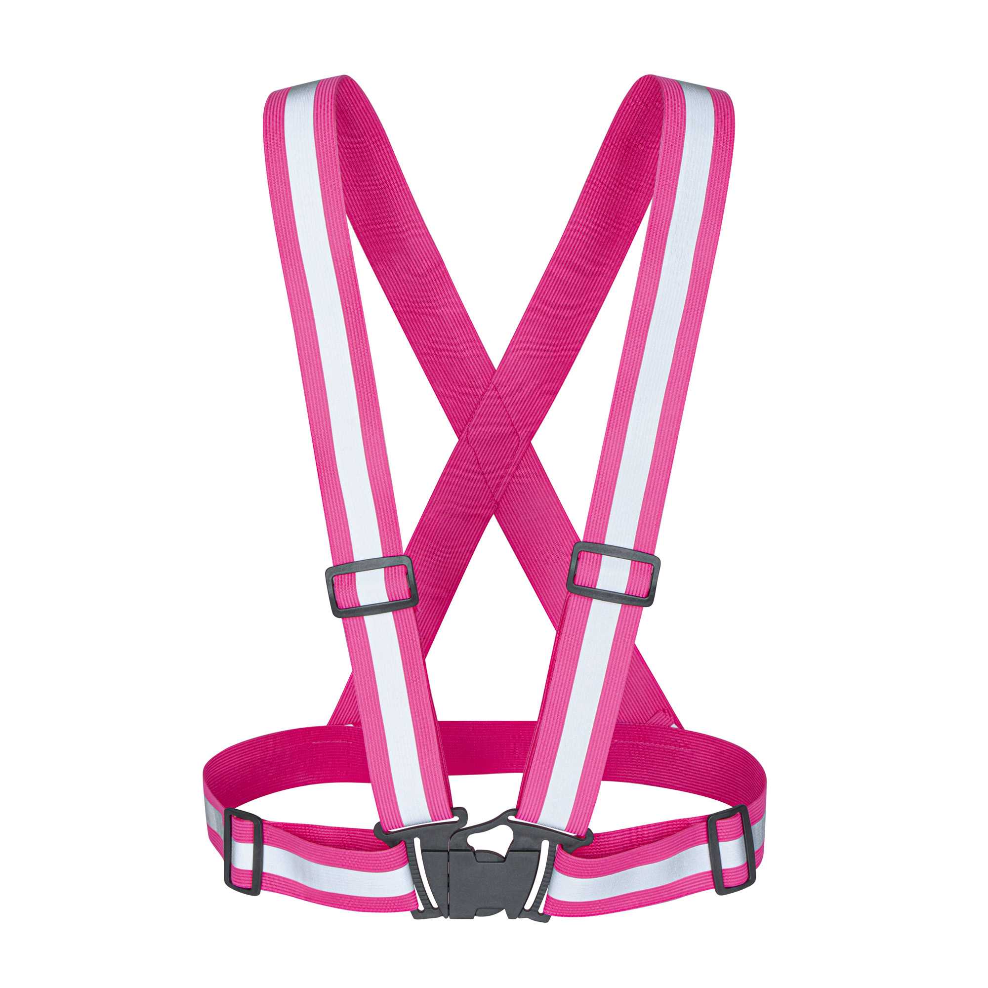 Be Safe Pink High Visibility Safety Suspenders - 0.59" Wide Reflective Tape, One Size Fits Most - 1 count box