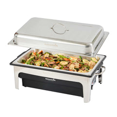 Cater Tek 9 qt Full Size Electric Chafer - Stainless Steel Chafer Cover, Food Pan, Stand, 120V, 760W - 1 count box