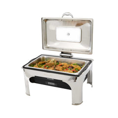 Cater Tek 14 qt Full Size Electric Chafer - Hinged Lid, Food Pan, Stand, Digital Temperature Control, 120V, 760W - 1 count box