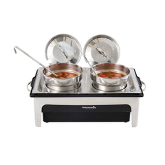 Cater Tek 8 qt Full Size Electric Soup Station - 2 Bain Marie Pots - , 2 Ladles, Stand, 120V, 760W - 1 count box