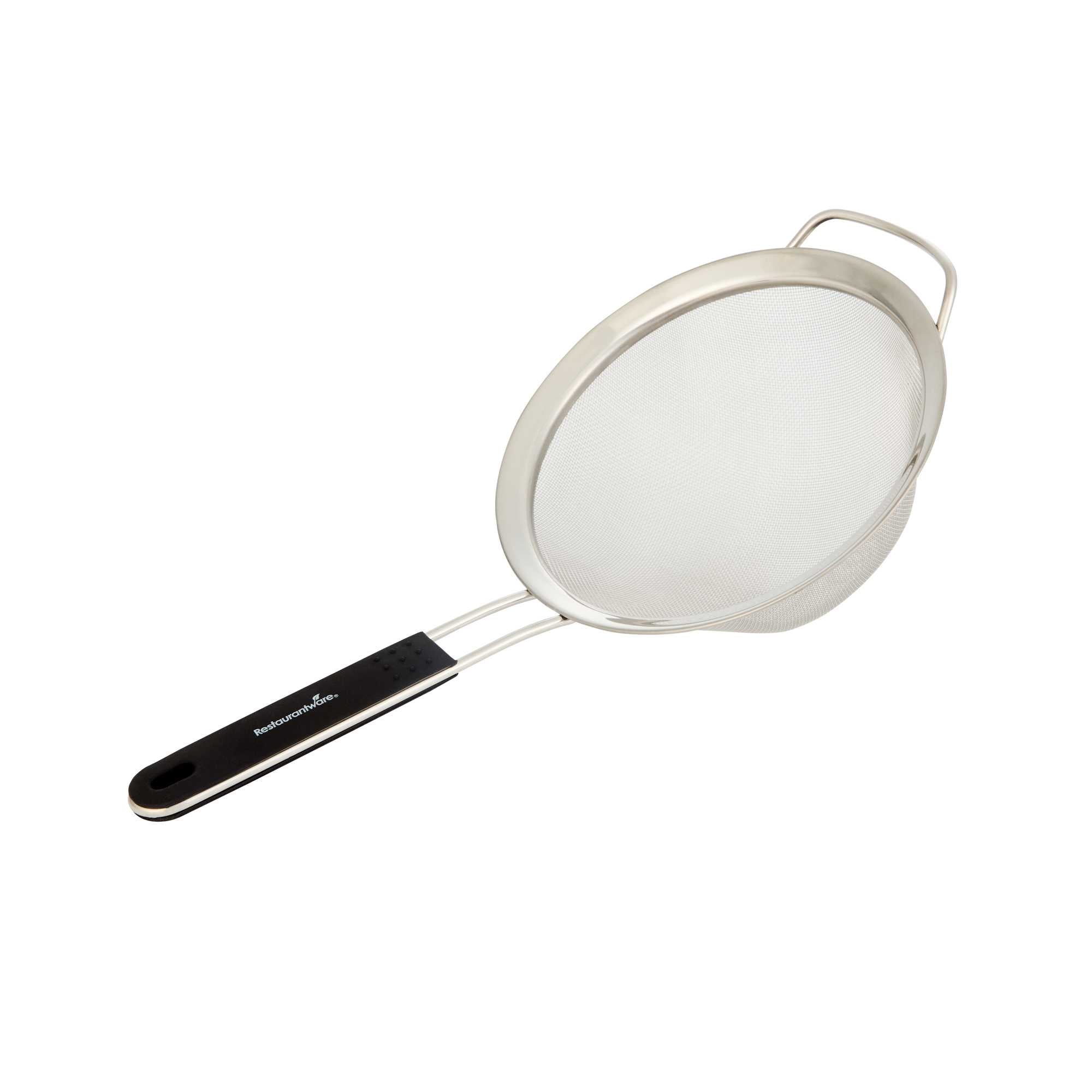 Comfy Grip Round Stainless Steel Extra Fine Mesh Strainer - with Silicone Handle - 7" - 1 count box