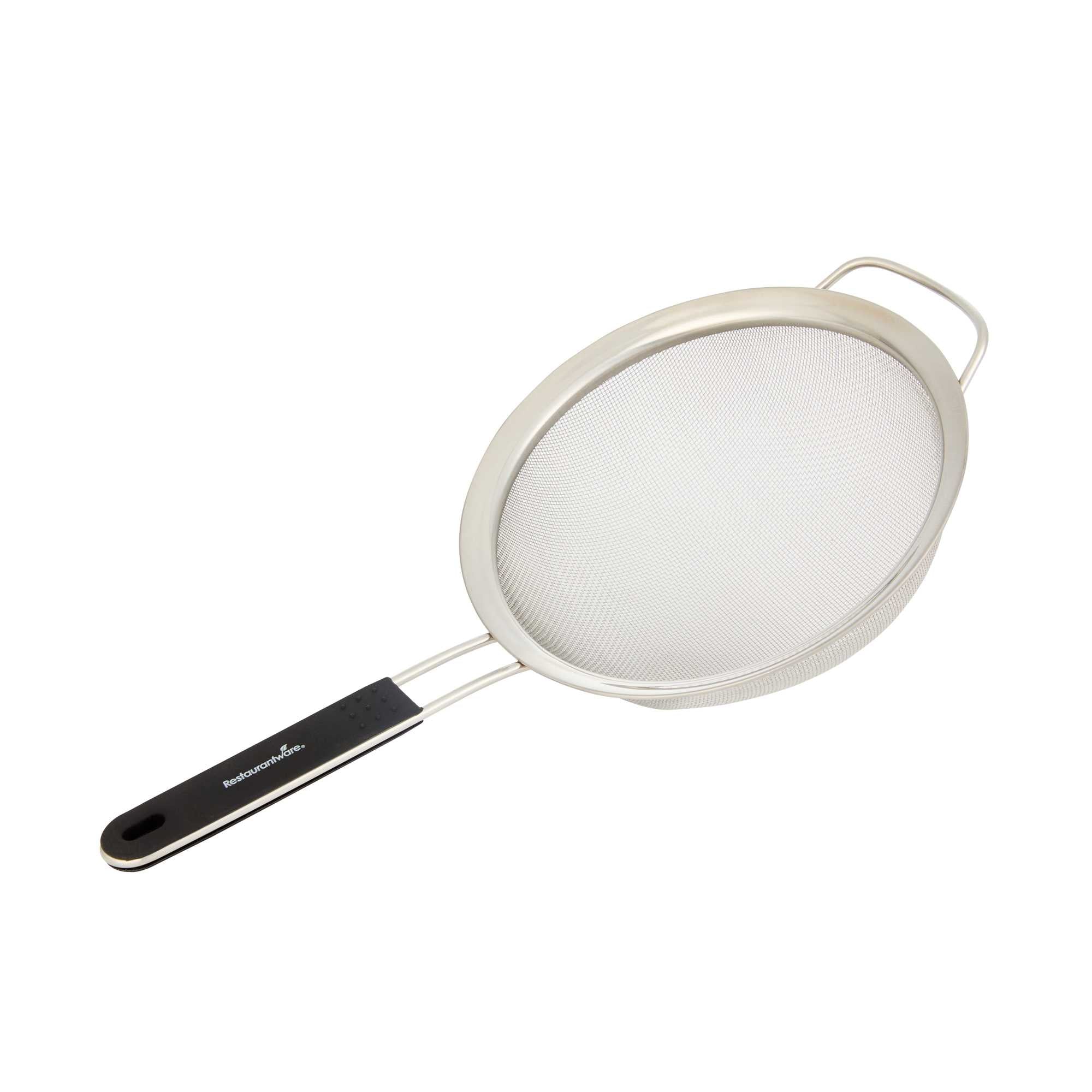 Comfy Grip Round Stainless Steel Extra Fine Mesh Strainer - with Silicone Handle - 7 3/4" - 1 count box