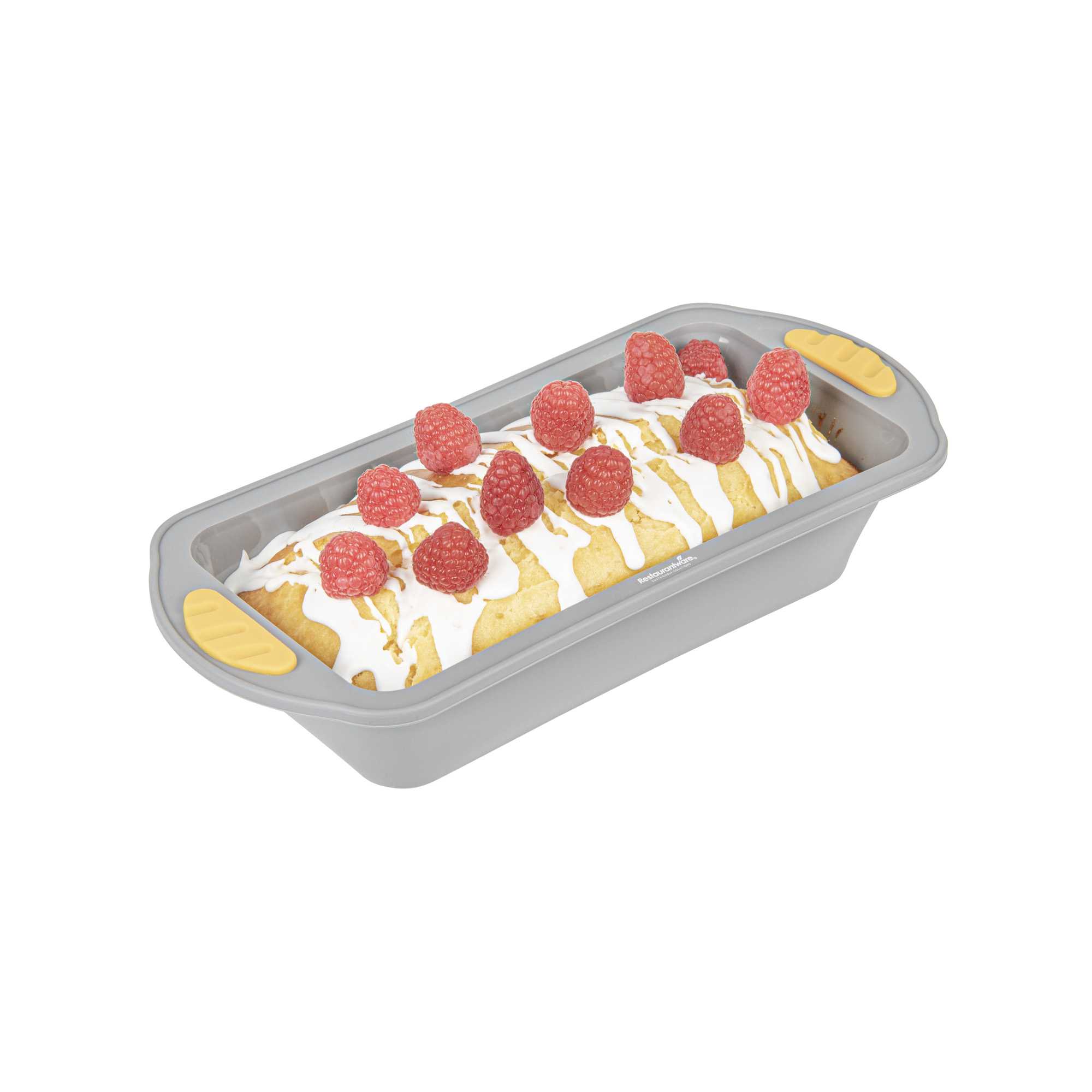 Pastry Tek Gray Silicone Bread Loaf Pan - Non-Stick, with Handles - 9 1/4" x 5 1/2" x 2 1/4" - 40 count box