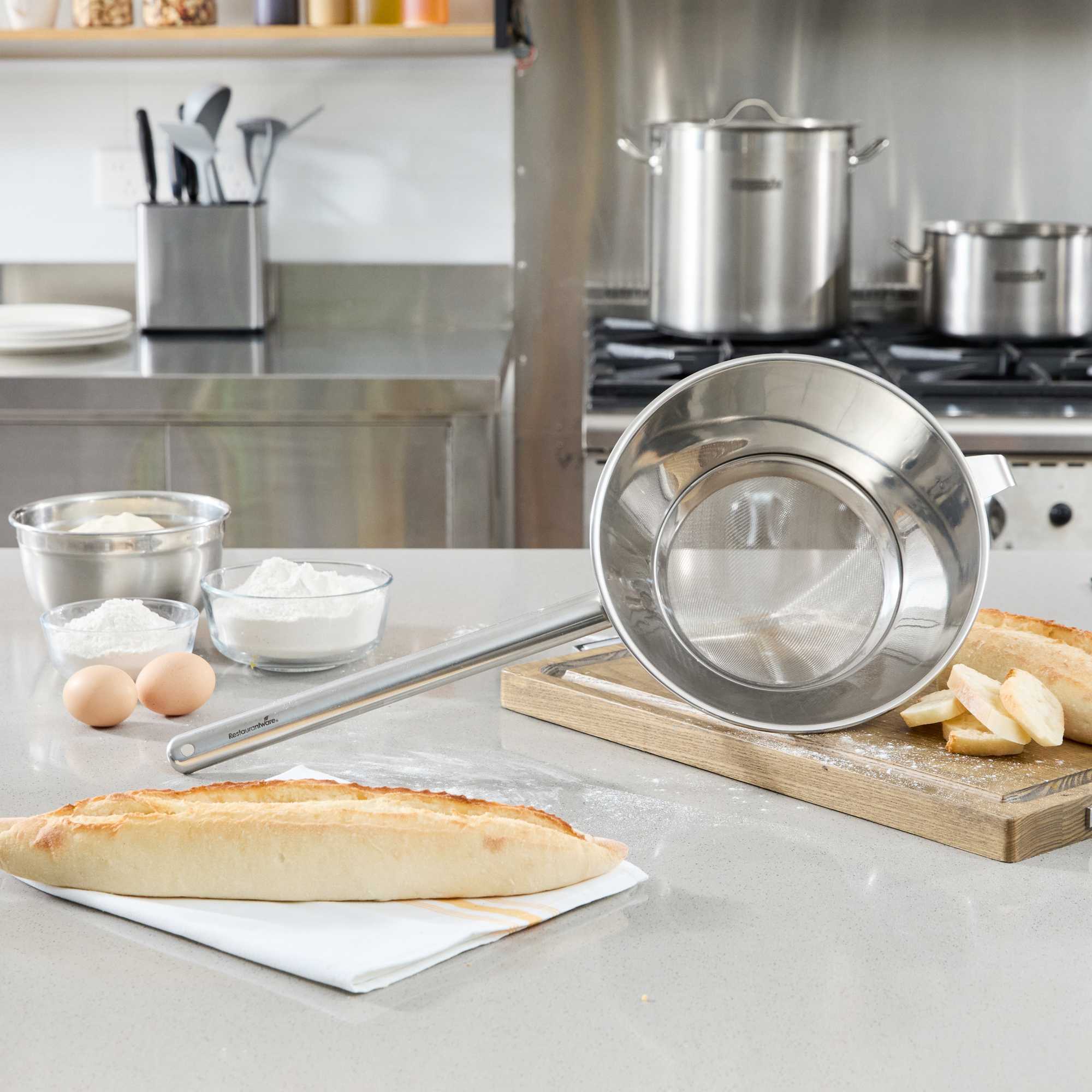 U.S. Kitchen Supply Set 3 Filtri Conici In Acciaio Inox – 7,6, 10,2 E 14 Cm – Maglia Extra Fine Per Setacciare E Filtrare