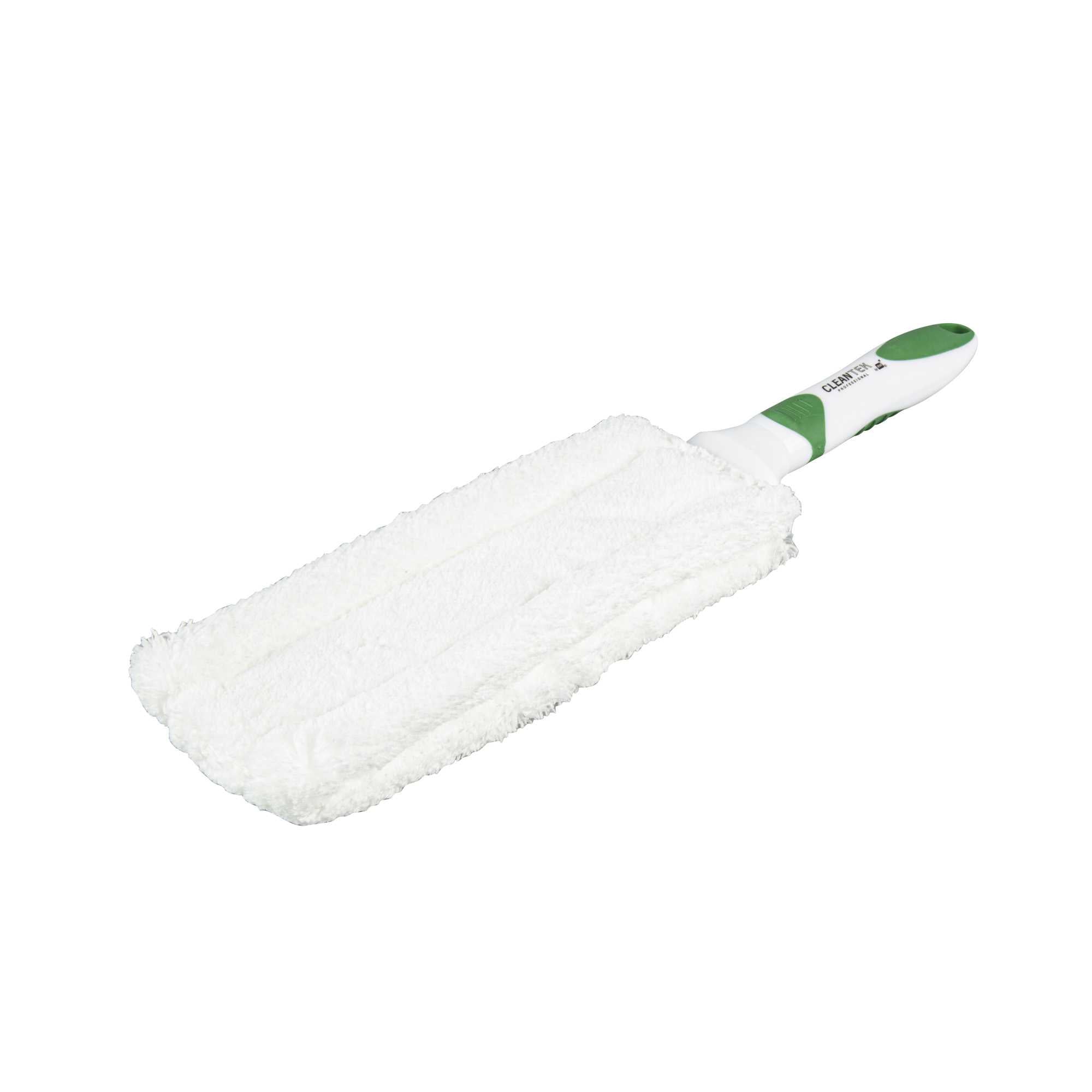 Clean Tek Professional Green and White Flat Cotton Duster - Washable - 14 3/4" - 50 count box