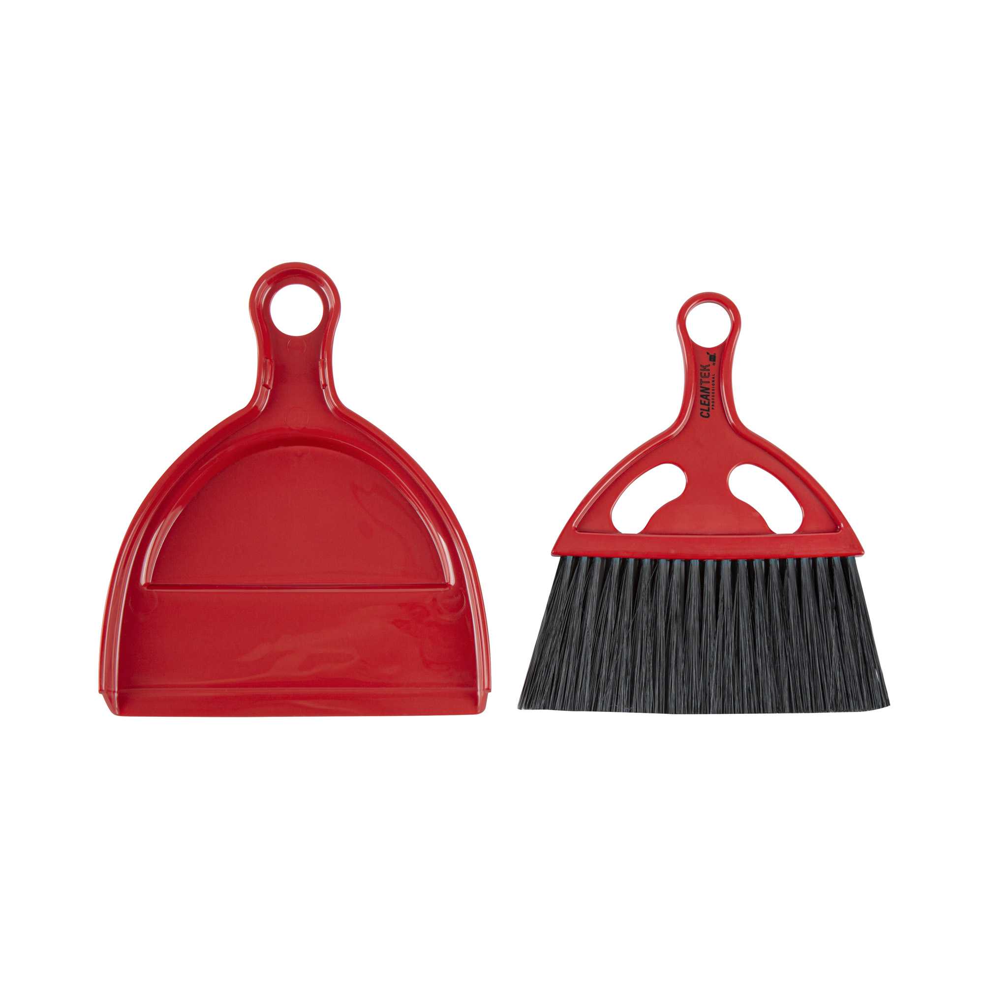 Clean Tek Professional Red and Black Mini Dustpan and Brush Set - 1 count box