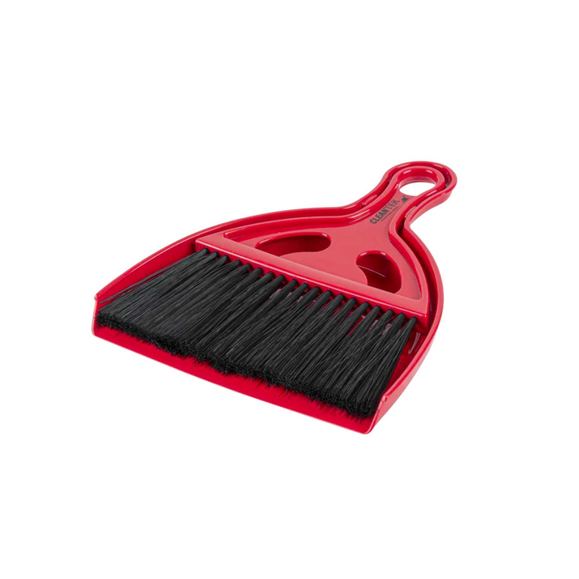 Clean Tek Professional Red and Black Mini Dustpan and Brush Set - 10 count box