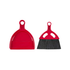 Clean Tek Professional Red and Black Mini Dustpan and Brush Set - 10 count box