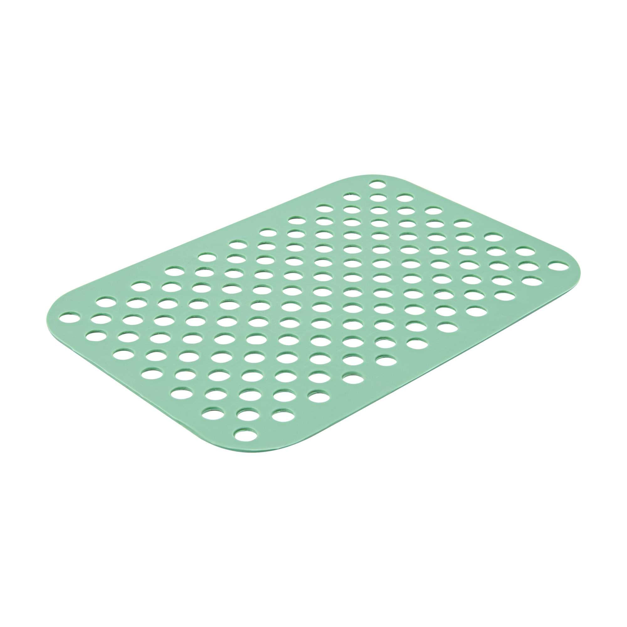 Pastry Tek Rectangle Green Reusable Silicone Air Fryer Liner - Non-Stick, For Dual Basket, 3 to 5 qt - 7 3/4" x 5 1/2" - 2 count box