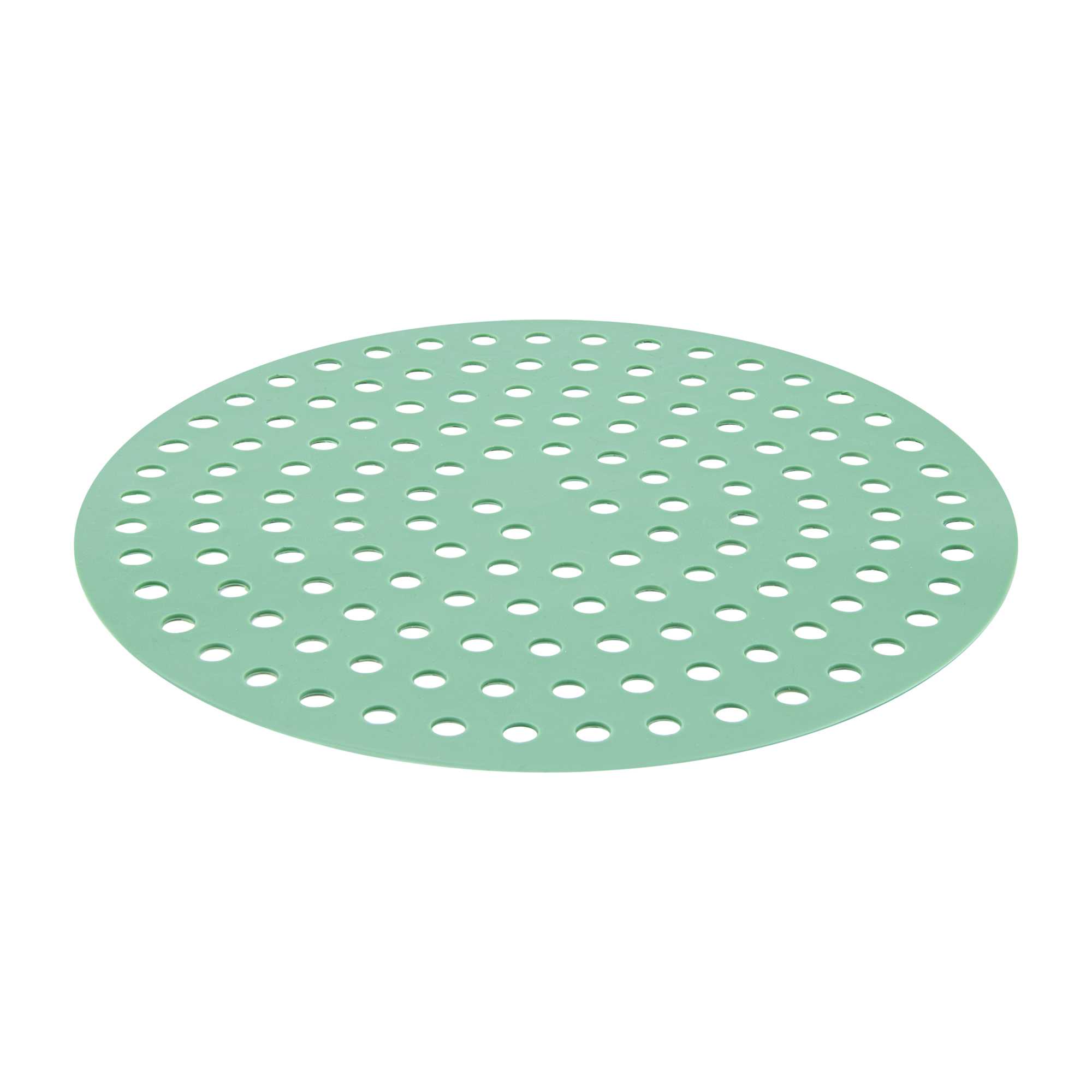 Pastry Tek Round Green Reusable Silicone Air Fryer Liner - Non-Stick, For 5 to 7 qt - 7 3/4" - 2 count box